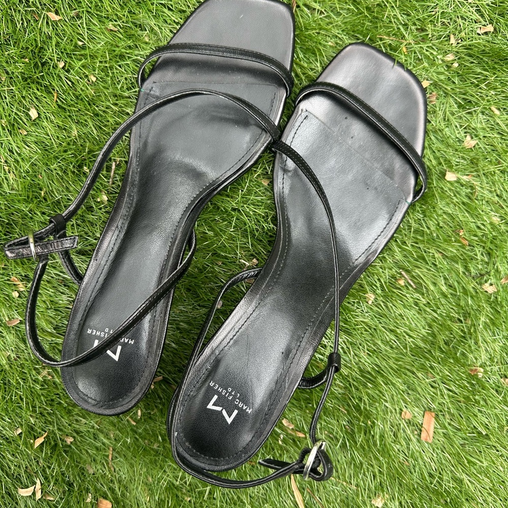 Black Leather Women's Sandals by Marc Fisher